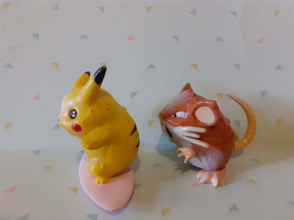 Set 2 Figurine Pikachu-Raticate Tomy Nintendo