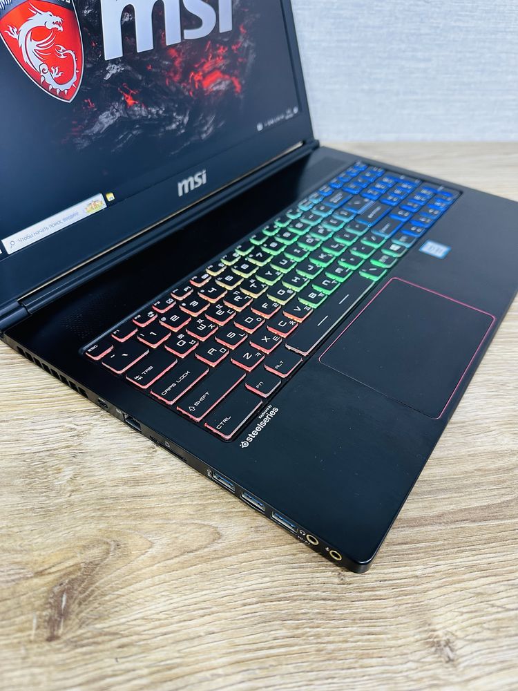 MSI STEALTH Core i7-8 Ядерный+GTX1050-4ГБ, 16 ГБ Озу, RGB клавиатура