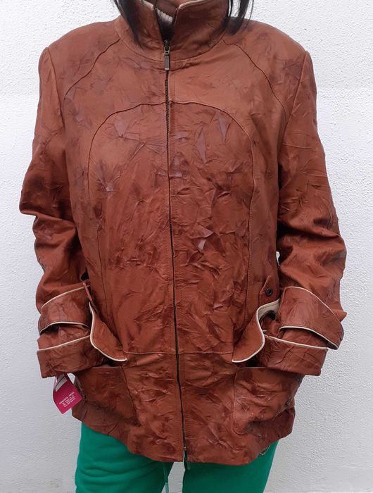 Geacă NOUĂ de piele naturală femei haină damă gen sacou trei sferturi