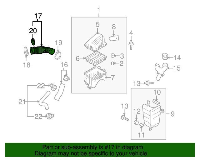 Furtun filtru aer Chevrolet Aveo/Kalos, 05.2003-05.2008 Motor 1,4 Benzina, Plastic, OE: 96439858,