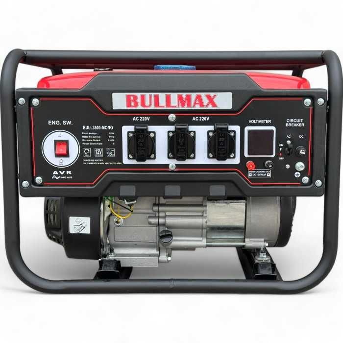 Агрегат за ток 3.5 KW Ръчен Bullmax, Червен, Меден ротор и статор, AVR