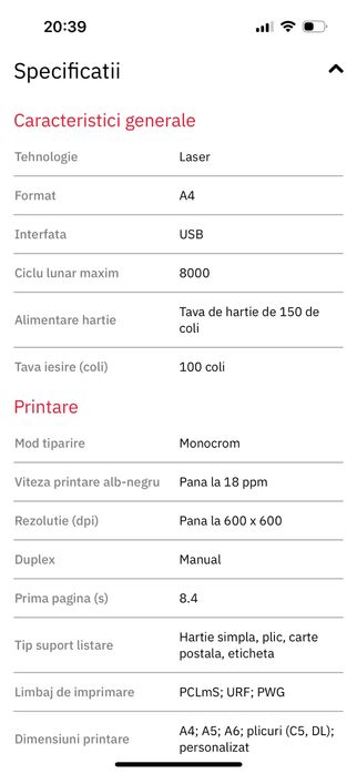 Imprimanta Hp laser jet pro M15a