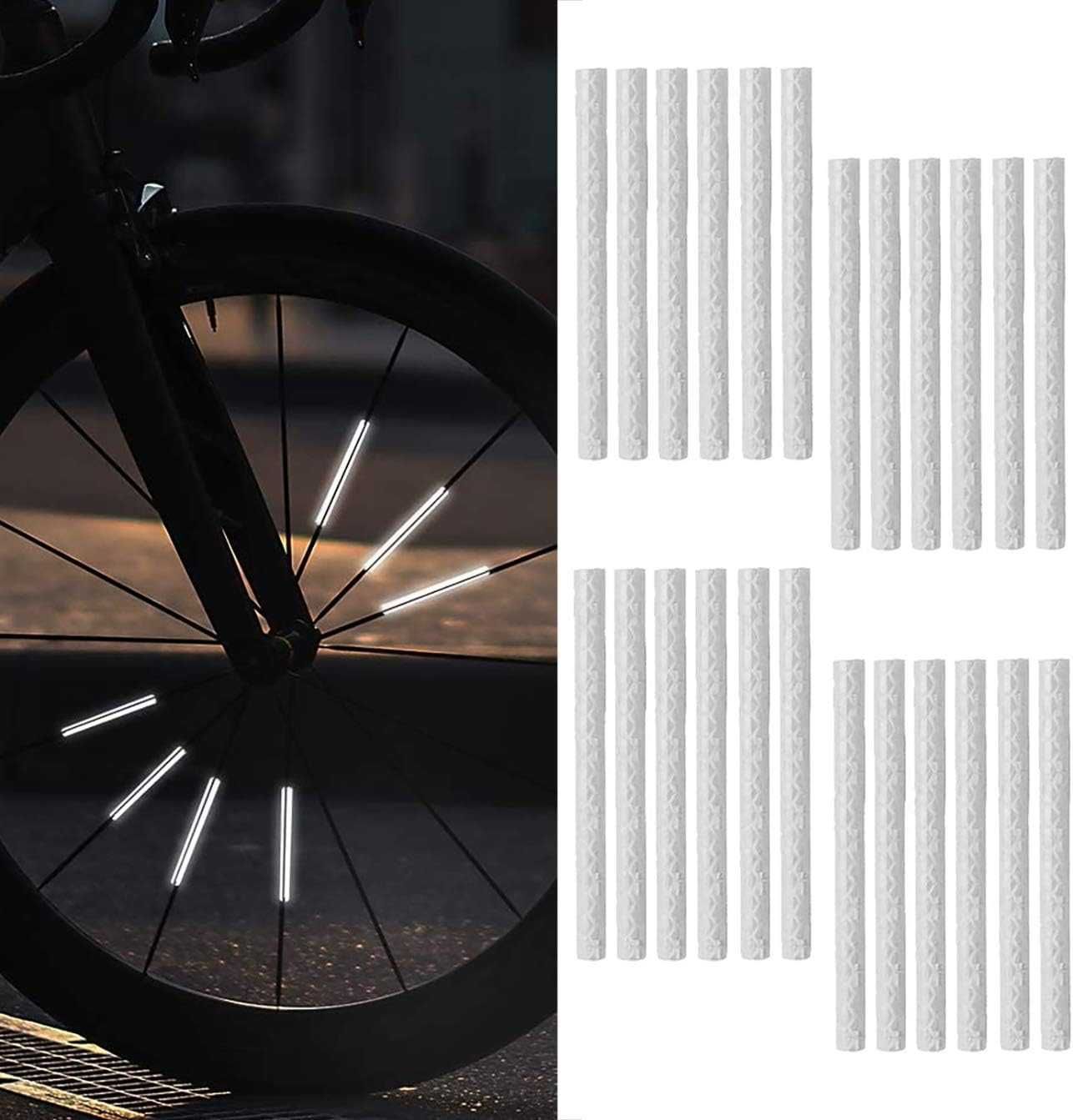 Set reflectorizant pentru spite bicicleta culoare gri - argintiu
