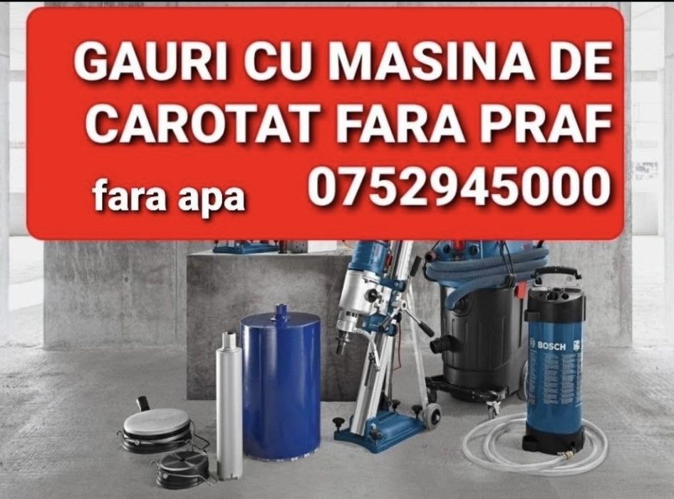 Gaura cu masina de carotat Hota , Centrala , Aer , Scurgerii Fara Praf