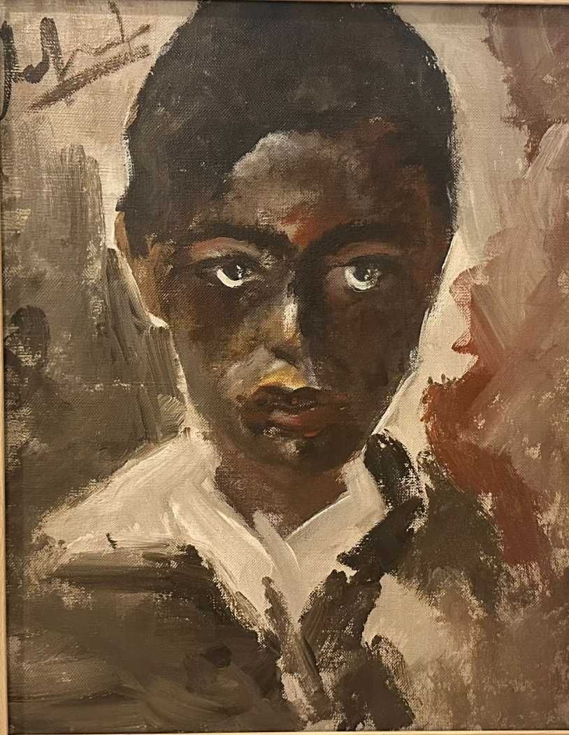 Tablou Portret de Copil pictura ulei pe pânză inramat 47x57cm