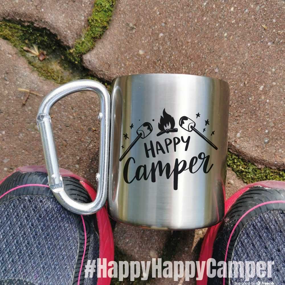 Cana Inox Cadou Personalizata Drumetie Rucsac Natura – Happy Camper