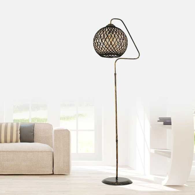 Lampa De Podea ASY156 Floor Lamp, Negru - Aur, 22 X 154 X 22 Cm
