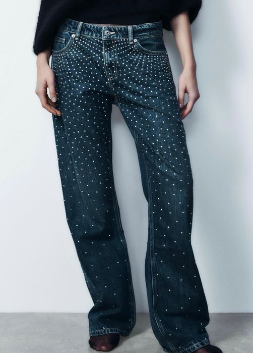 Дънки с камъни ZARA 36 размер