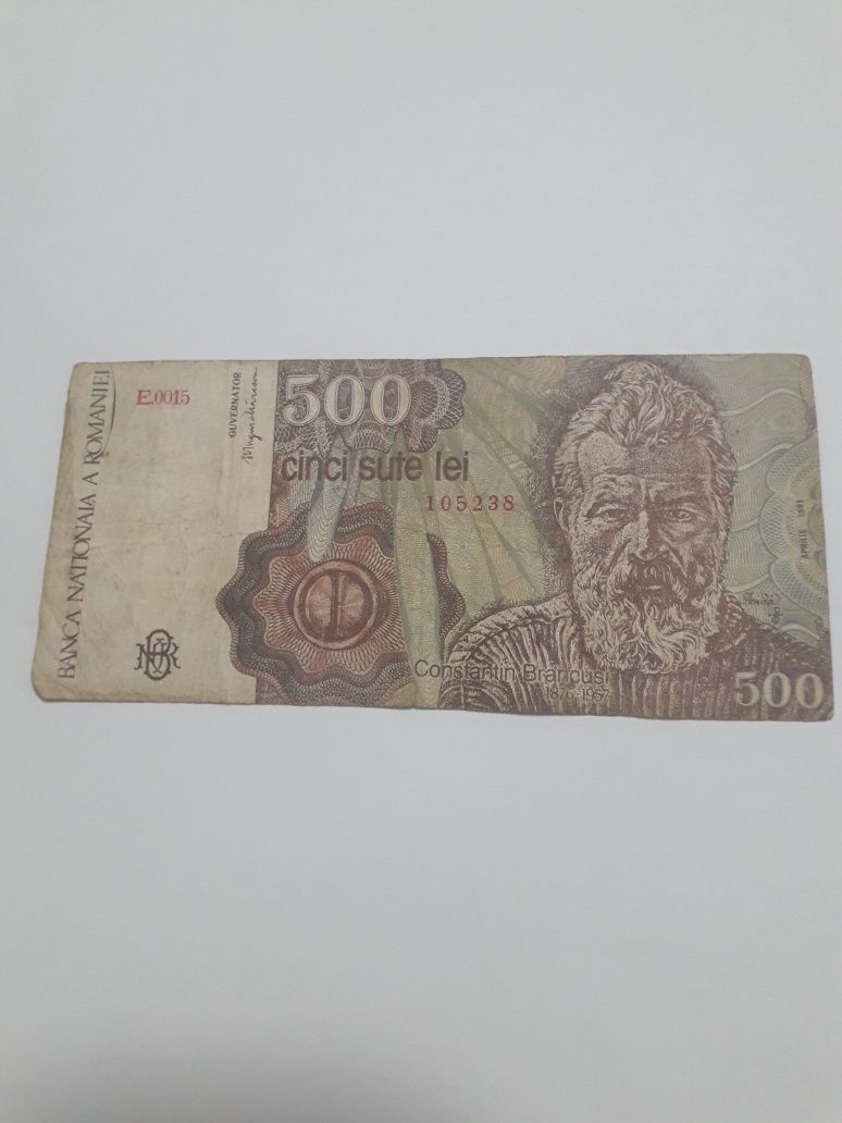 bancnota 500 lei vechi Constantin Brâncuși 1991