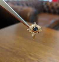 Заложна къща Галерия 65 - Златни обеци и пръстен с бели и сини Сапфири
