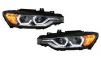 Faruri Full Angel Eyes LED DRL Negre Tuning BMW Seria 3 6 (F3x) 2011