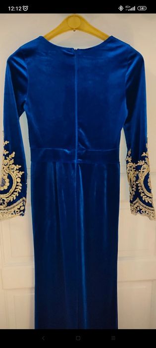 Salopeta catifea albastru-regal, model rar