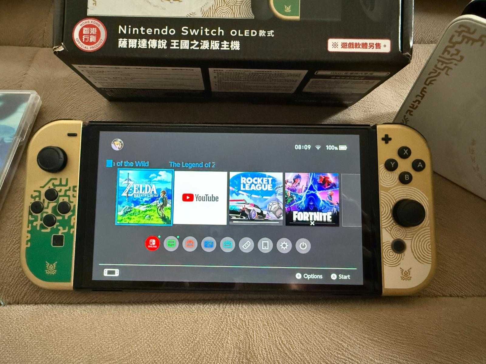 Consola Nintendo Switch OLED Zelda Tears Edition Garantie EMAG 2 ani