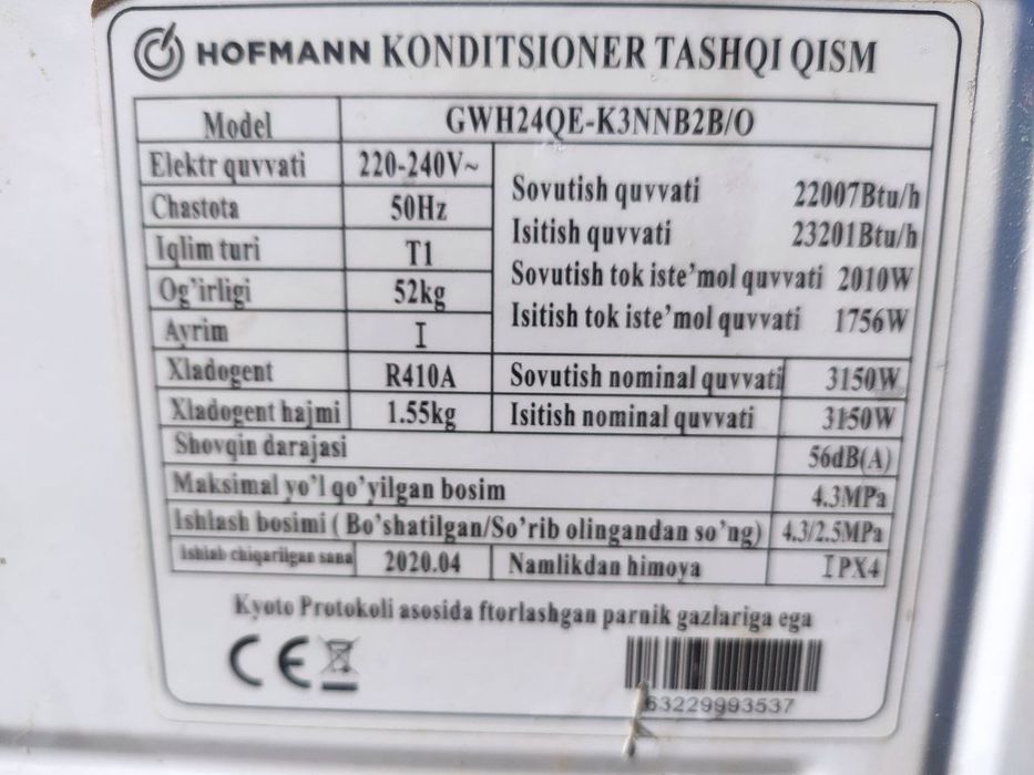 Hoofman konditsiyonerlari sotiladi