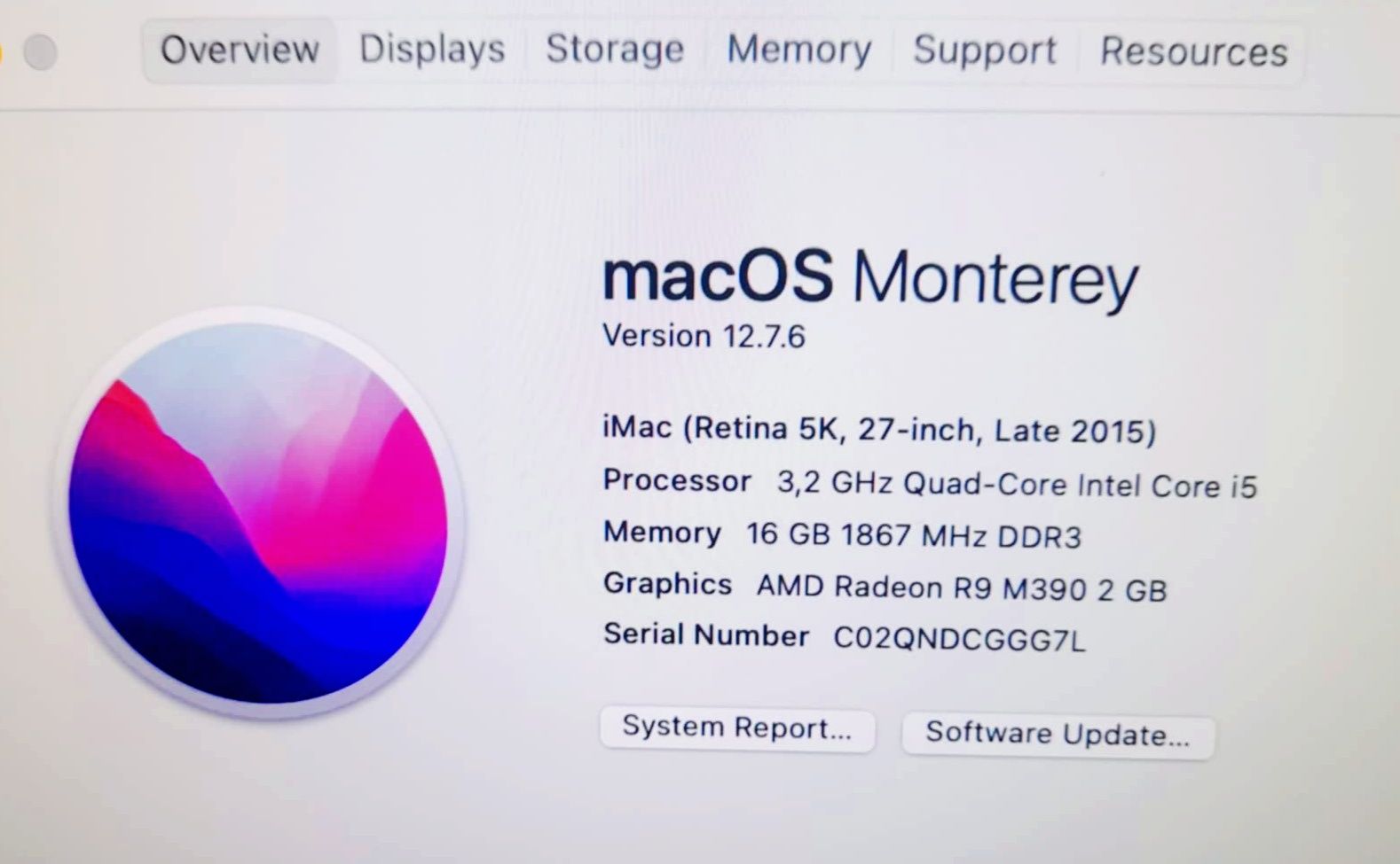 Apple Imac 27 inch, late 2015