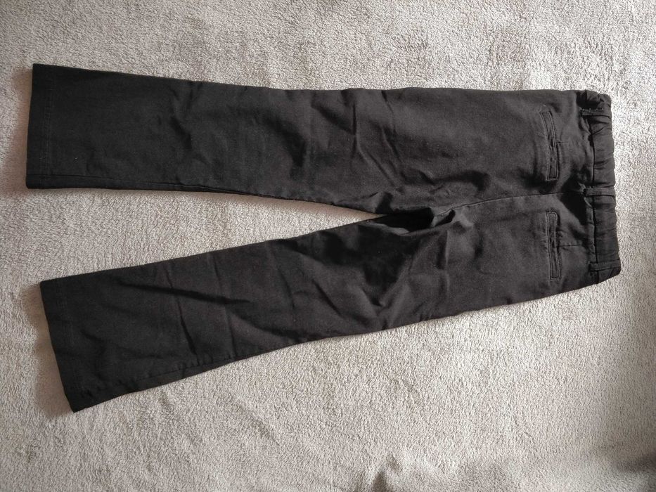 Pantaloni negri evazati fete, talie ajustabila, 134