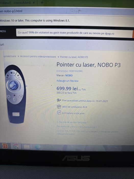 Telecomanda (pointer)  proiecte,cu mouse si laser (presenter wireless)