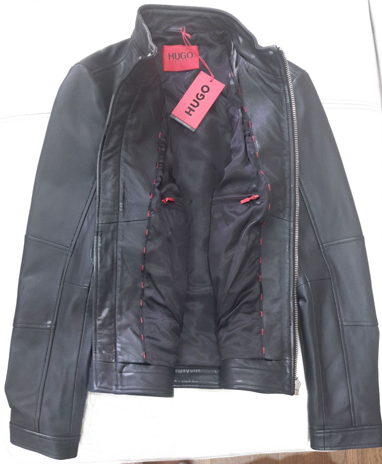 Jacheta ORIGINALA Biker Hugo Boss din piele