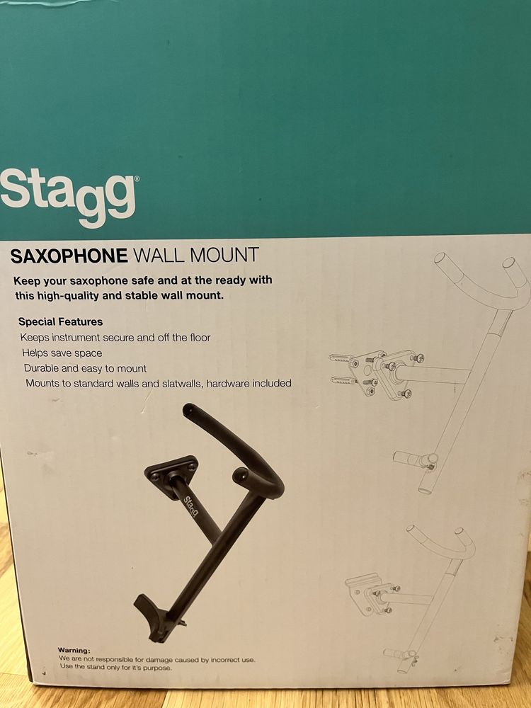 Stagg стенна стойка за алт саксофон Alto sax wall mount
