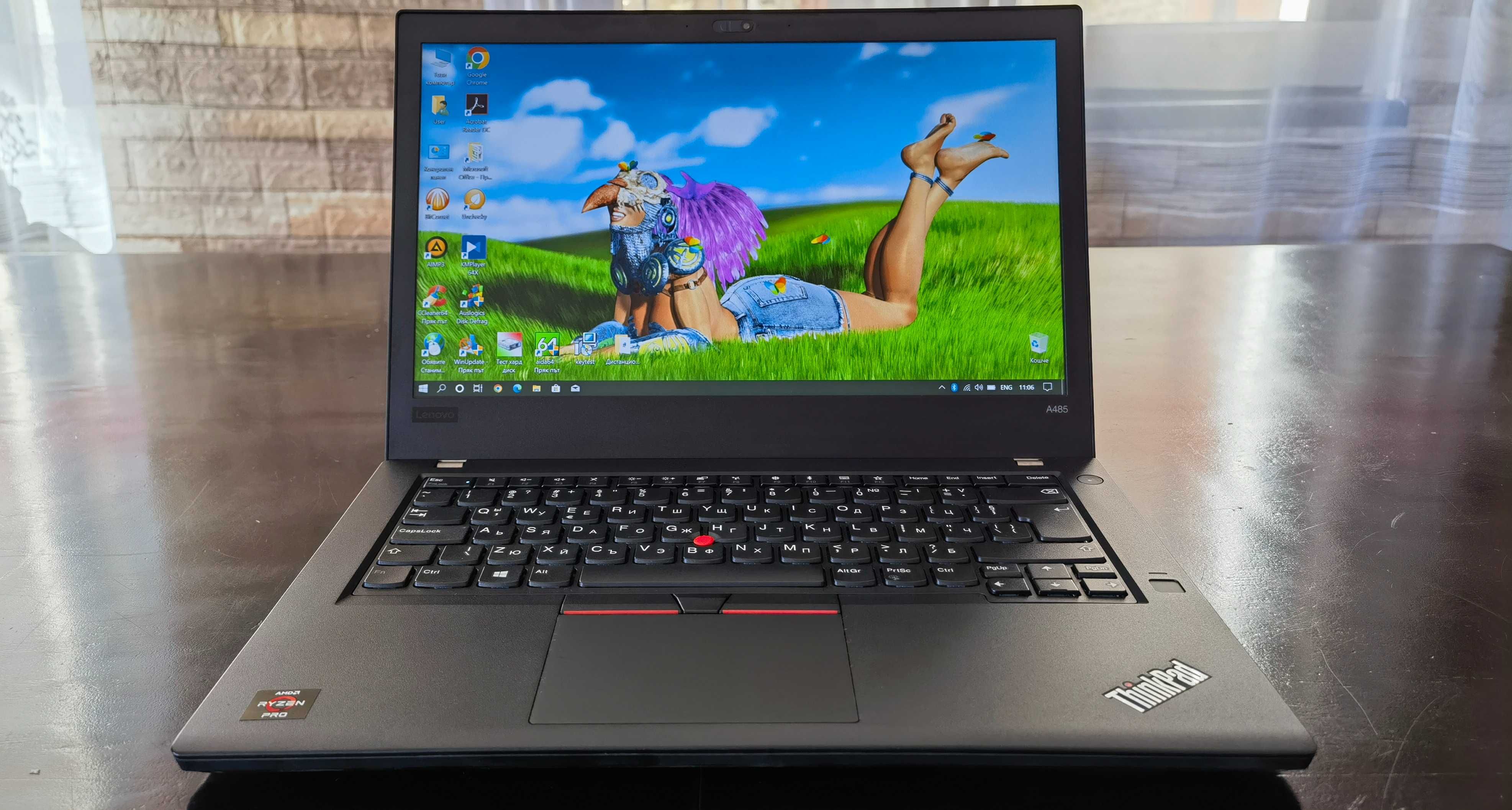 Гаранционен Lenovo ThinkPad A485/IPSматFHDсKам/8x2ghzThr/ssd256/8gb/8ч