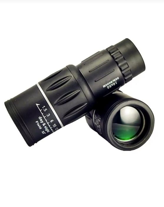 Monoclu 16x52 cu lupă – până la 8000 m, culoare neagră, NOU