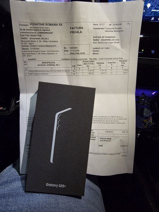 Samsung s25 Plus 5G Navy 256Gb NOU Sigilat Factură 2 ANI GARANȚIE