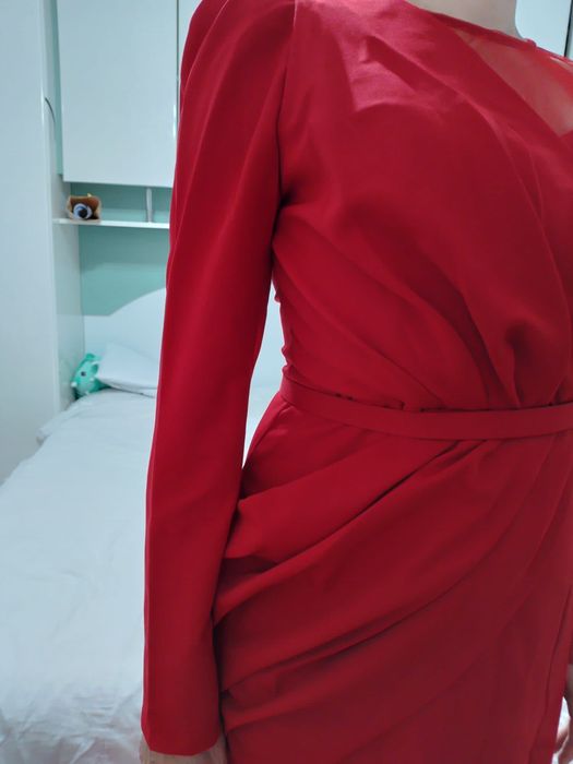 Rochie de seară roșie, de nașă/soacră
