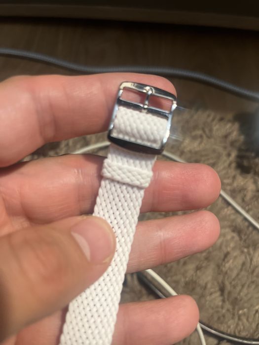 Curea ceas nylon 16 mm alba