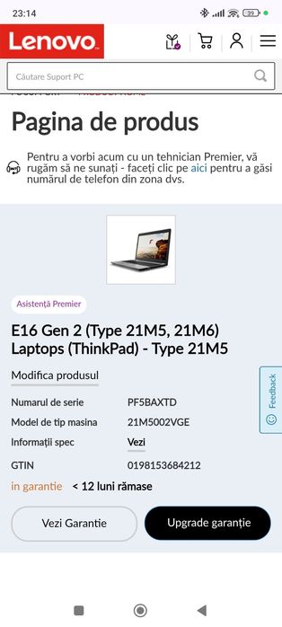 Schimb cu telefon, ofer diferență, sau vând Laptop Lenovo ThinkPad E16