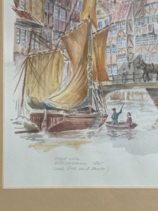 стара картина акварел от 1865г