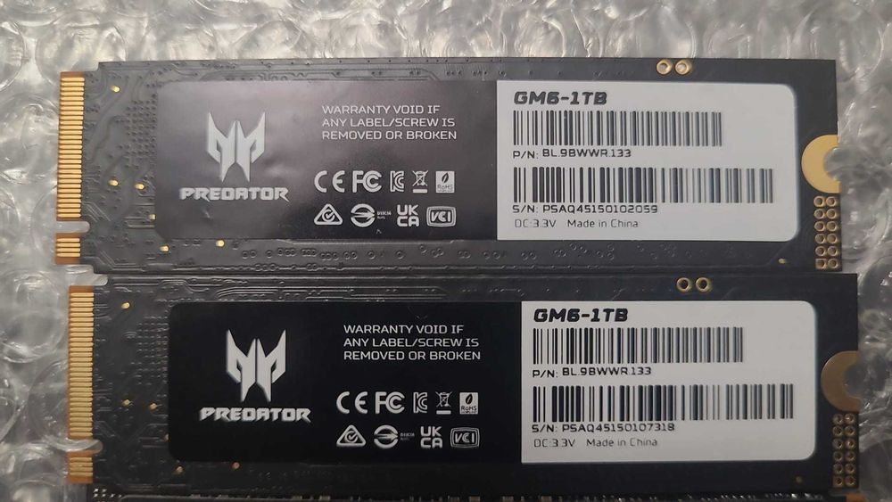 SSD Acer Predator Gm6 de 1TB M.2 PCIe 4.0, viteza citire 7200MB/s