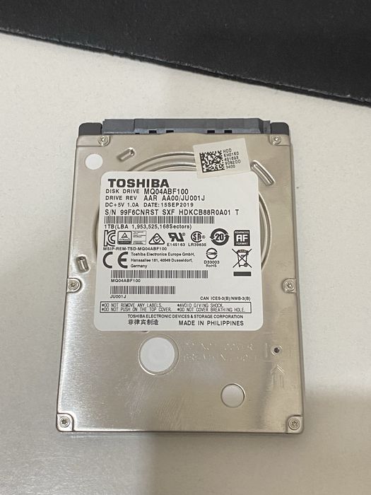 Жёсткий диск Toshiba 1TB  2.5 в отличном состоянии