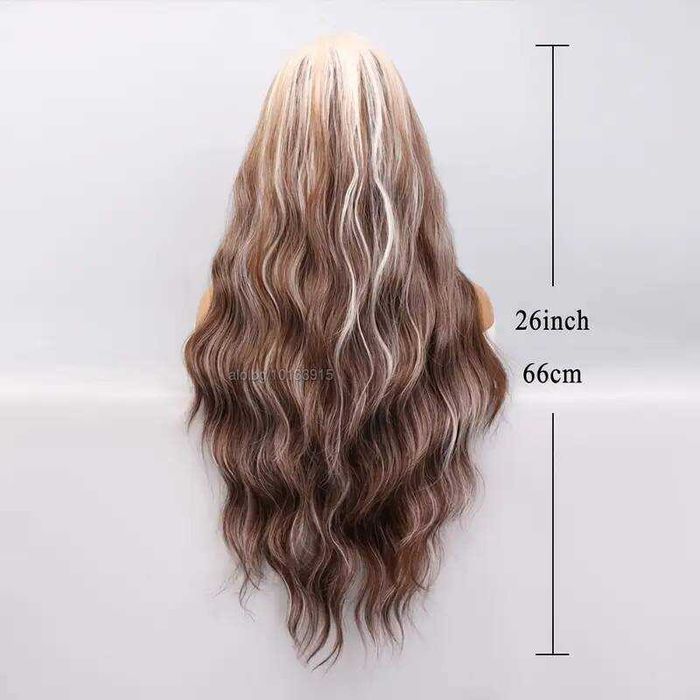 Ефектна омбре кафява перука с руси корени на път