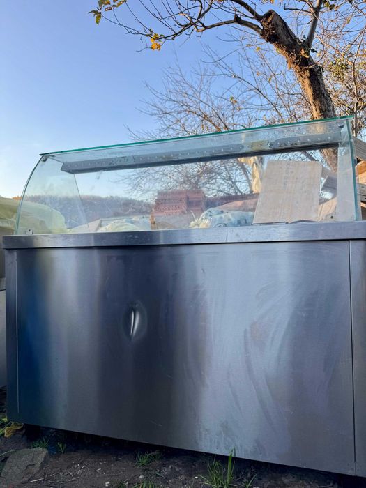 Masa calda , belmarin cu masa inox si spatii depozitare