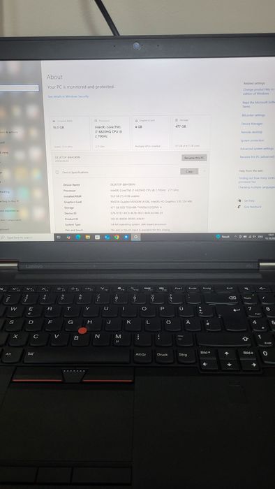 Laptop gaming Lenovo Thinkpad I7 RAM 16gb Video 4GB win10