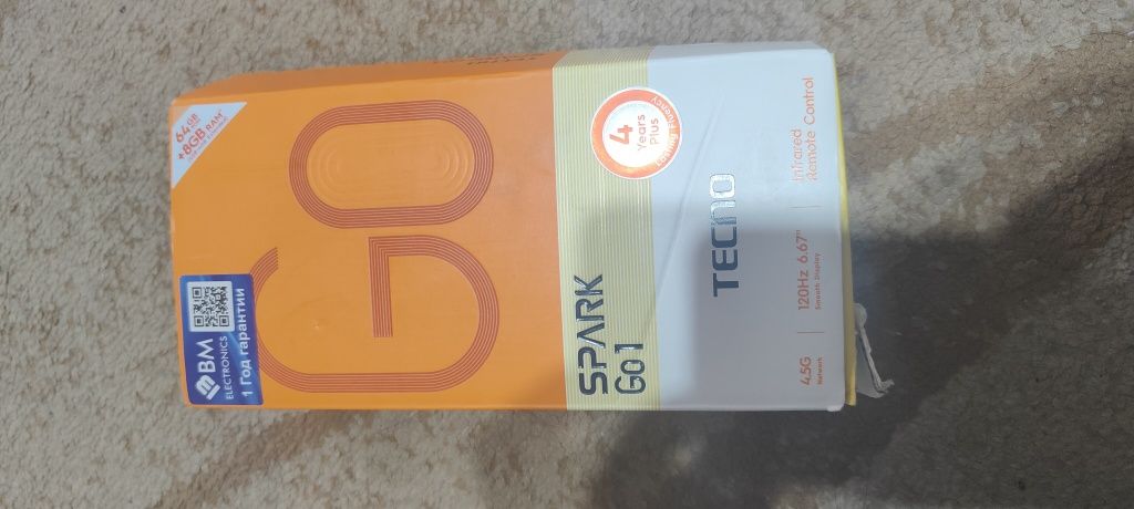 Tecno spark Go1 , 4+4/64