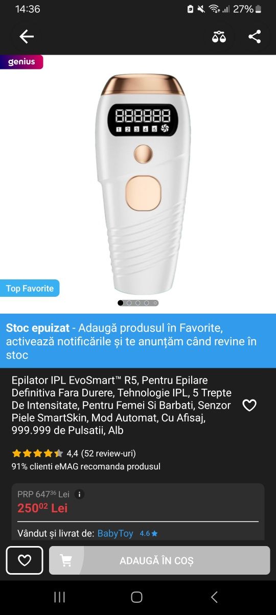 Epilator ipl nou