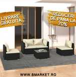 Set mobilier de grădină/terasa canapea/coltar 5 piese Negru Ratan