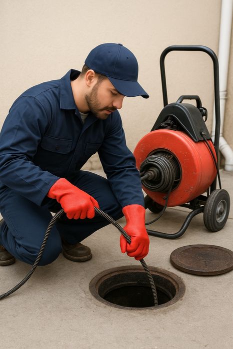 Аппаратпен прочистка канализация  сантехник  труба очистка Засор трос