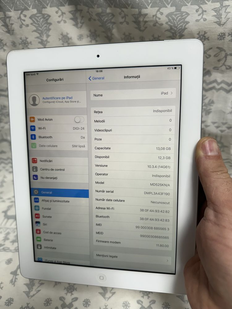Tableta Apple iPad 4 Wi-Fi+Cellular - 10 inch-cu cartela sim