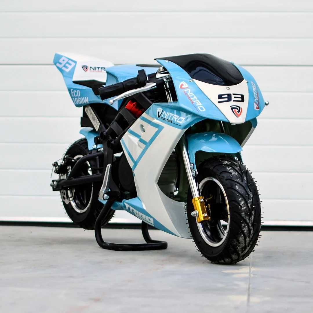 Motocicleta electrica copii 4-9 ani NITRO Pocket Bike 1060W 36V Blue