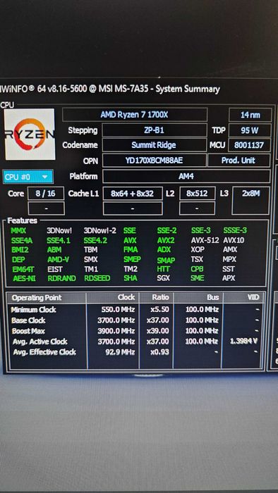 Процесор AMD Ryzen 7 1700X с оригинална кутия