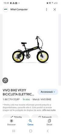 Bicicleta elecrtica vivo UV21 pliabila