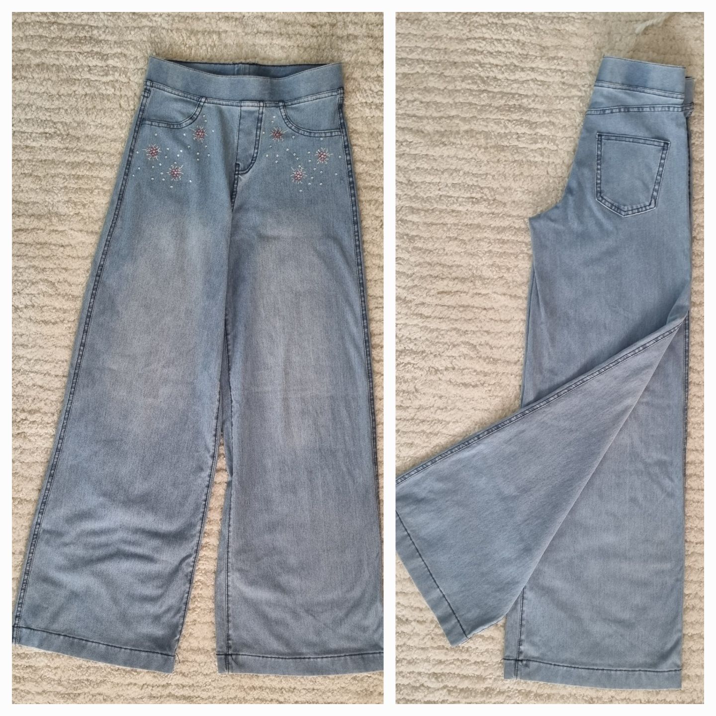 Дънков панталон H&M/сет с два суитчъра,  10г.