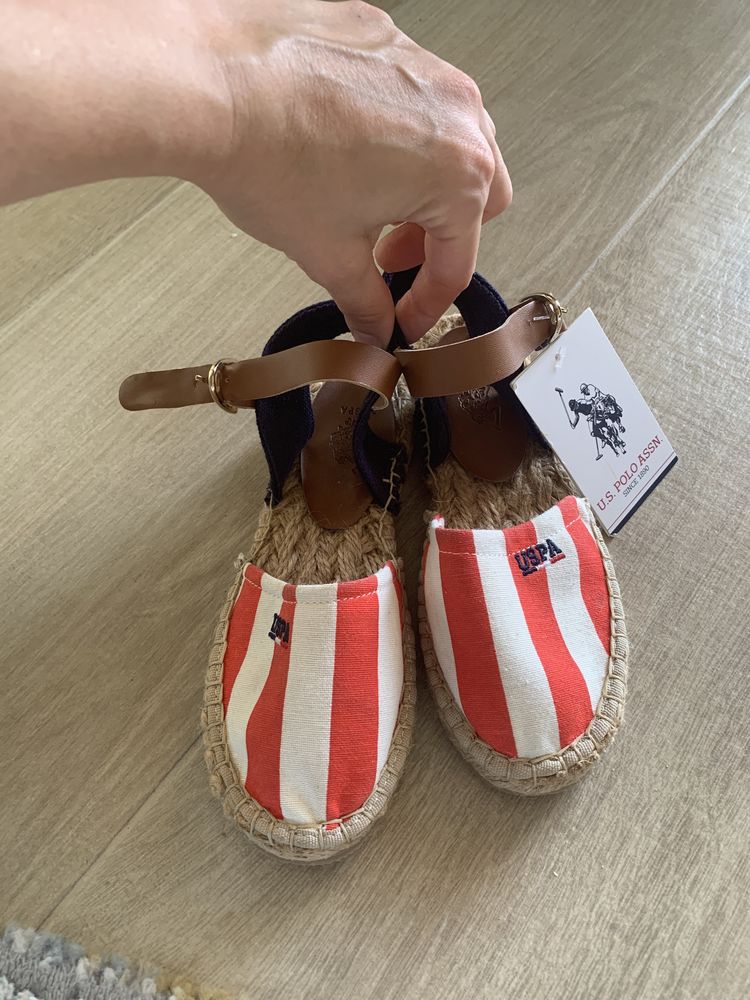 Чисто нови детски сандали  от естествена кожа  US POLO, K&K