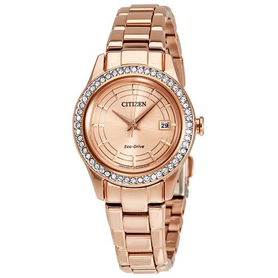 дамски часовник CITIZEN FE1123-51Q | Eco-Drive | Rose-Gold | Кристали
