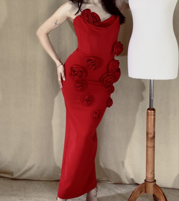 Rochie rosie Revelion, Craciun, evenimente