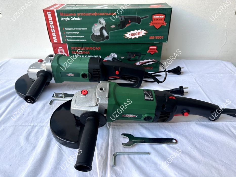 2в1 комплект вместе болгарка 180 + болгарка 180 оригинал MASSBUR новый