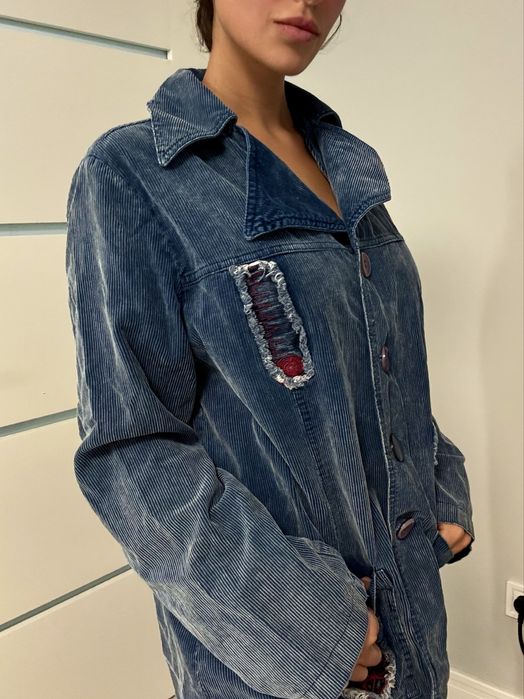 Кадифено дънково яке универсален размер