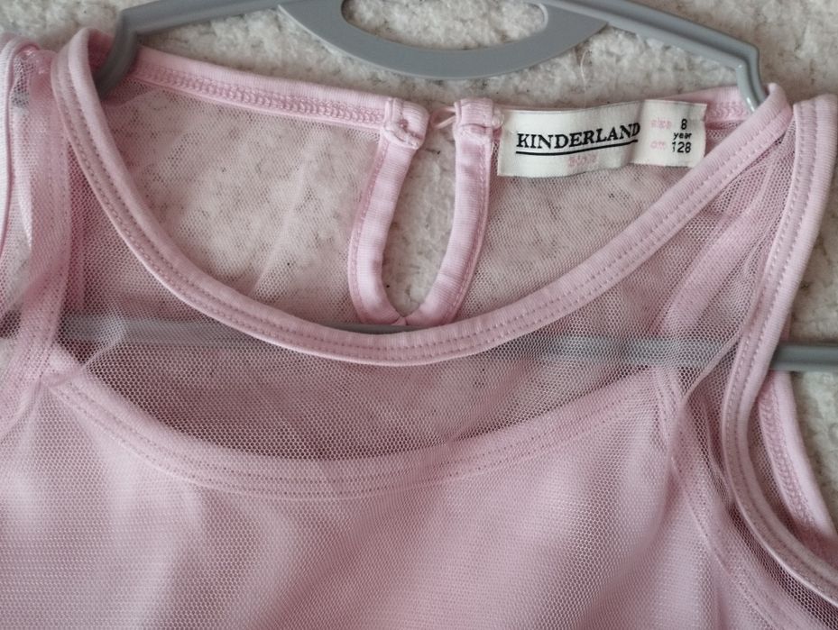 Детска розова рокля тюл за момиче 8 г.